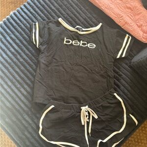 Bebe Black Sleepwear with White Accents
